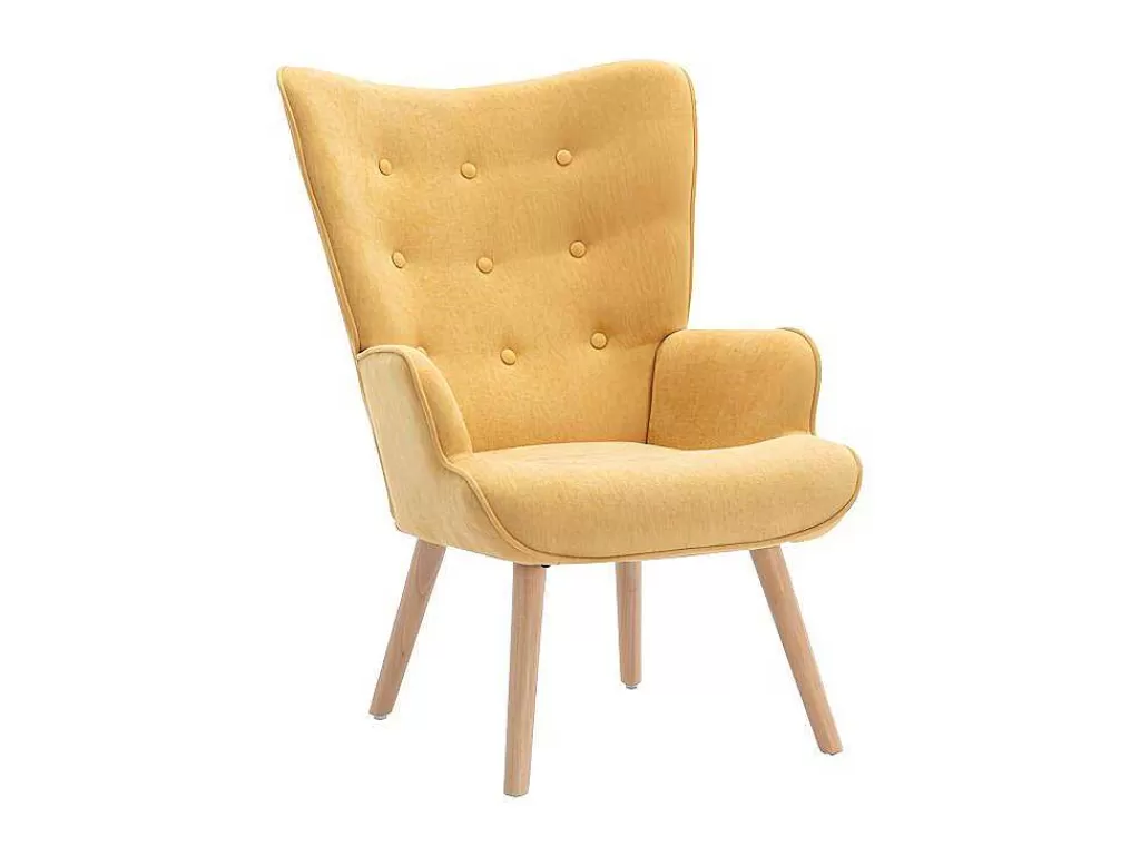 Poltrona Em Tecido*Vente-unique Poltrona Em Tecido Cor Amarelo Mostarda - Vately