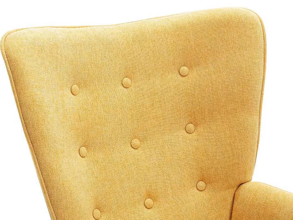 Poltrona Em Tecido*Vente-unique Poltrona Em Tecido Cor Amarelo Mostarda - Vately