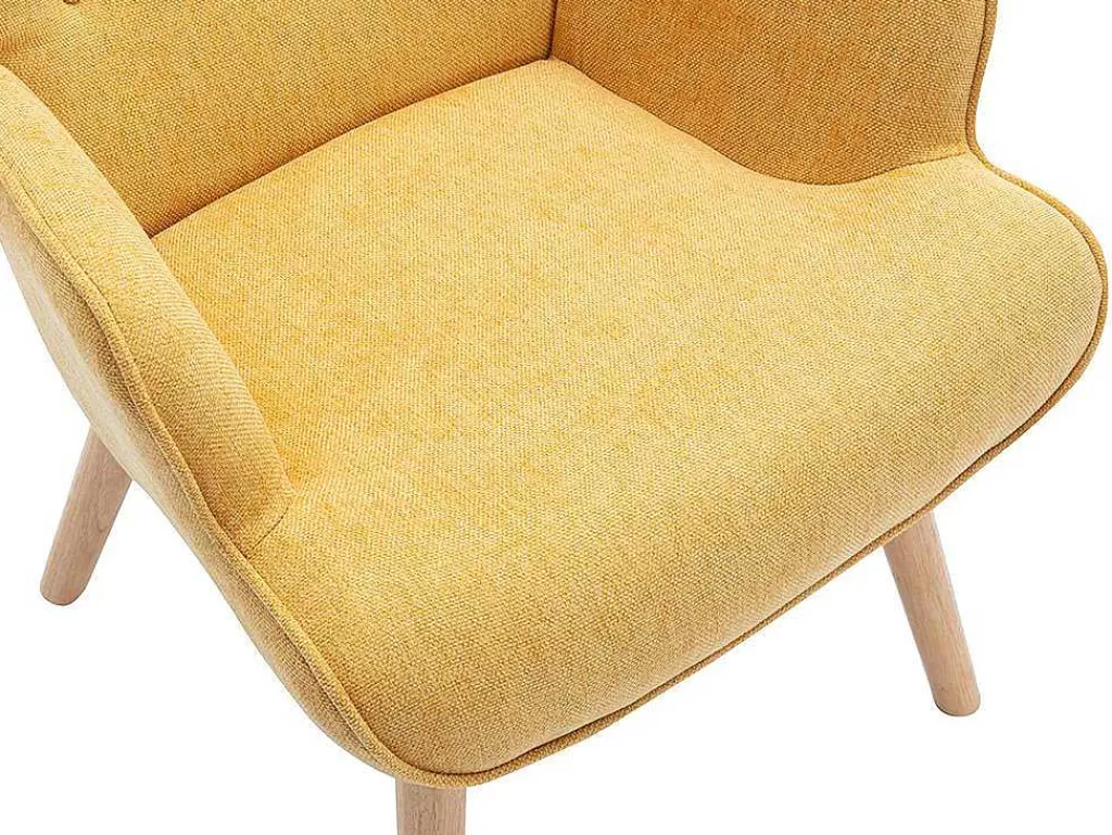 Poltrona Em Tecido*Vente-unique Poltrona Em Tecido Cor Amarelo Mostarda - Vately