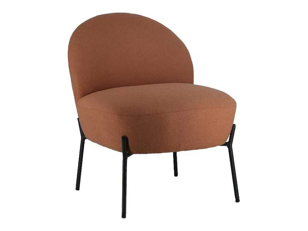 Promoções Sofás & Poltronas*Happy Garden Poltrona Em Tecido De Lacada Cor De Ferrugem Helmi