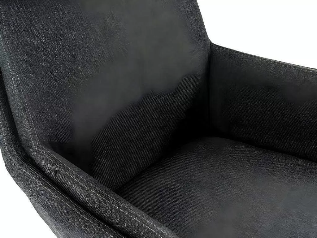 Cadeirão Relax*Vente-unique Poltrona Inclinavel Em Linho Com Apoio De Pés Cor Cinza-Escuro - Arbori