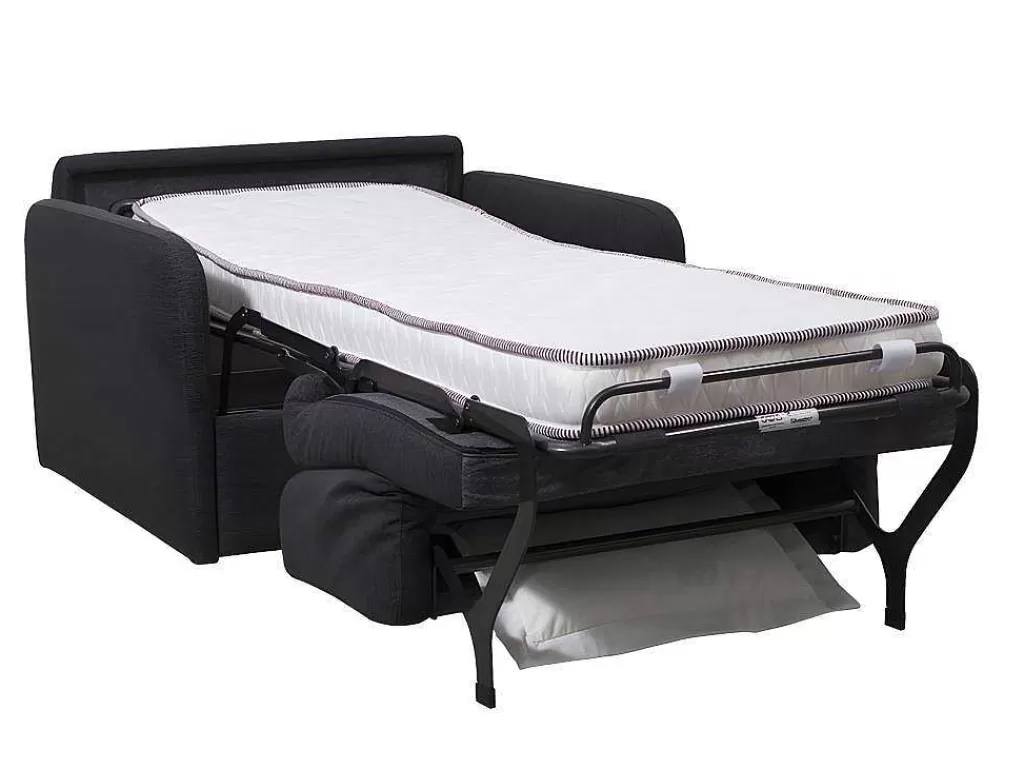 Poltrona Cama*Vente-unique Poltrona Rapidamente Convertivel Em Cama De 100 Cm Em Tecido Cinza-Escuro - Nadoa