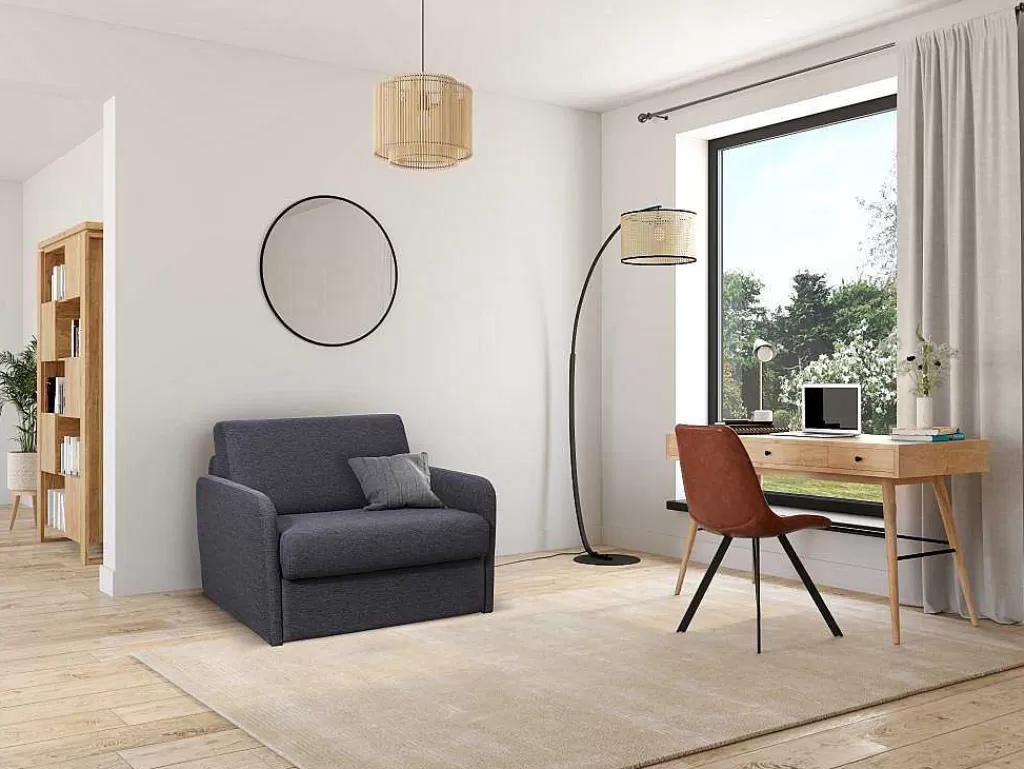 Poltrona Cama*Vente-unique Poltrona Rapidamente Convertivel Em Cama De 70 Cm Em Tecido Antracite - Nadoa