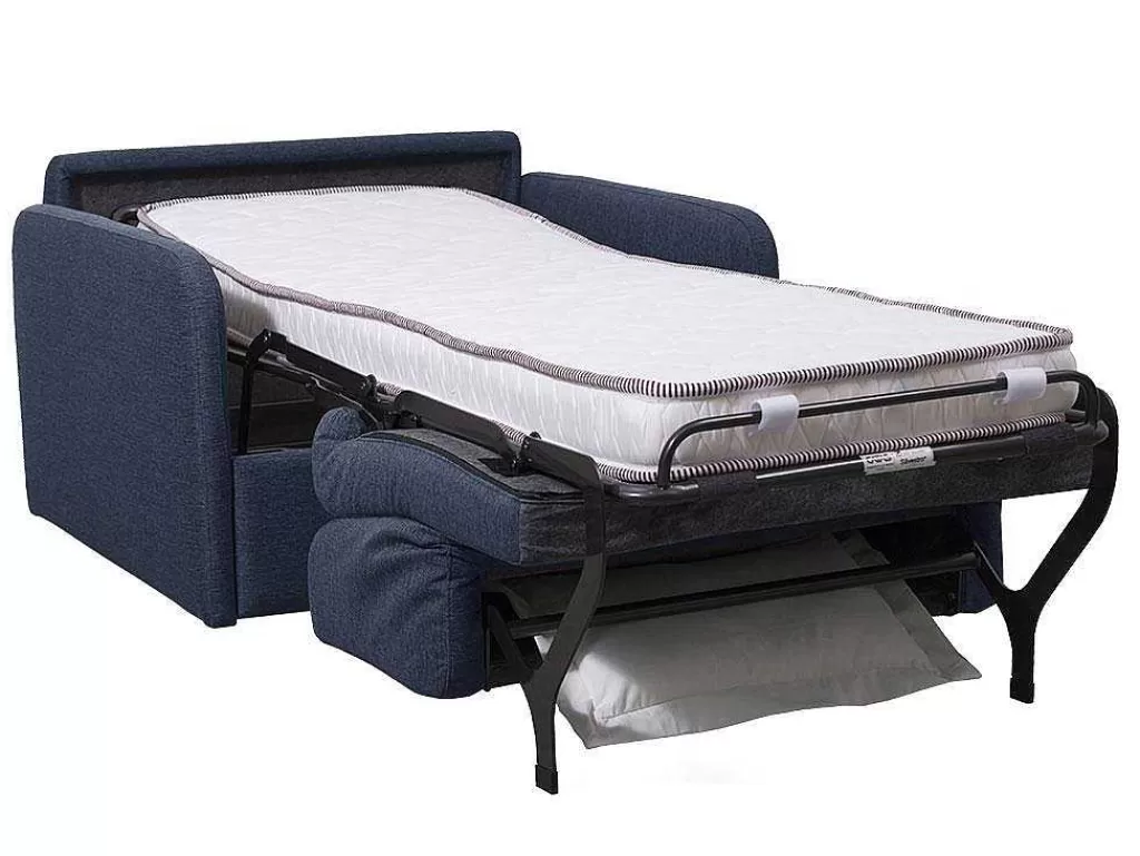 Poltrona Cama*Vente-unique Poltrona Rapidamente Convertivel Em Cama De 70 Cm Em Tecido Azul - Nadoa