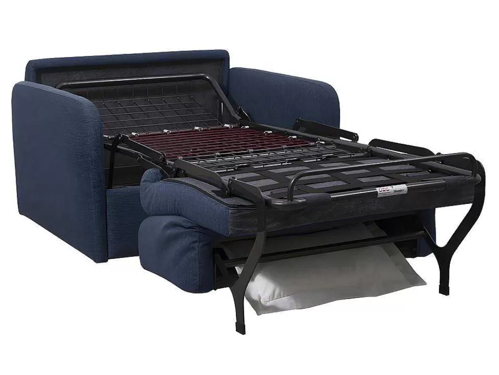 Poltrona Cama*Vente-unique Poltrona Rapidamente Convertivel Em Cama De 70 Cm Em Tecido Azul - Nadoa
