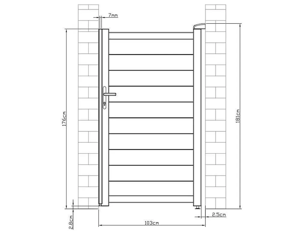 Porta E Portão*EXPERTLAND Porta De Batente Aluminio L103 X A181 Cm Branco - Nazario