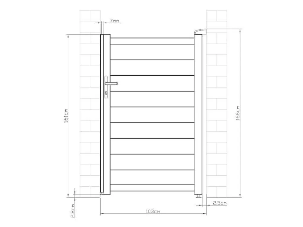 Porta E Portão*EXPERTLAND Porta De Batente Antracite Em Aluminio De C100 X A158 Cm - Nazario