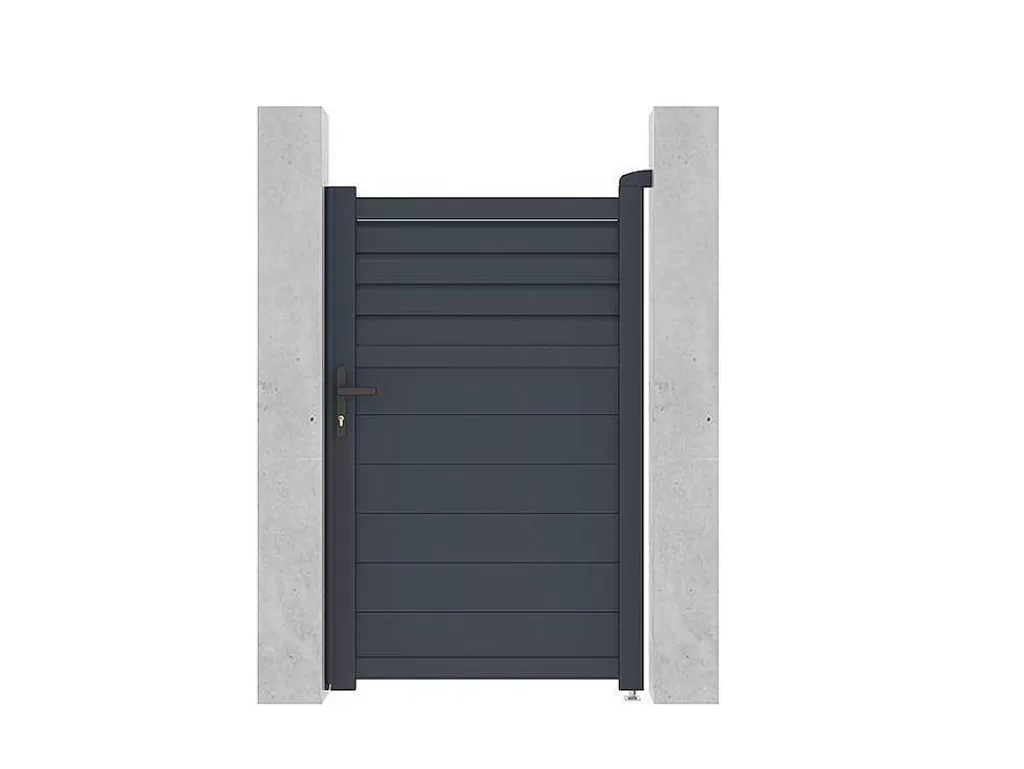 Porta E Portão*EXPERTLAND Porta De Batente Em Aluminio Estilo Persiana De C103 X A166 Cm Cor Antracite - Viazo