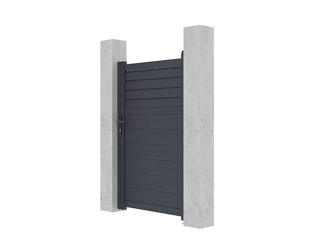 Porta E Portão*EXPERTLAND Porta De Batente Em Aluminio Estilo Persiana De C103 X A166 Cm Cor Antracite - Viazo