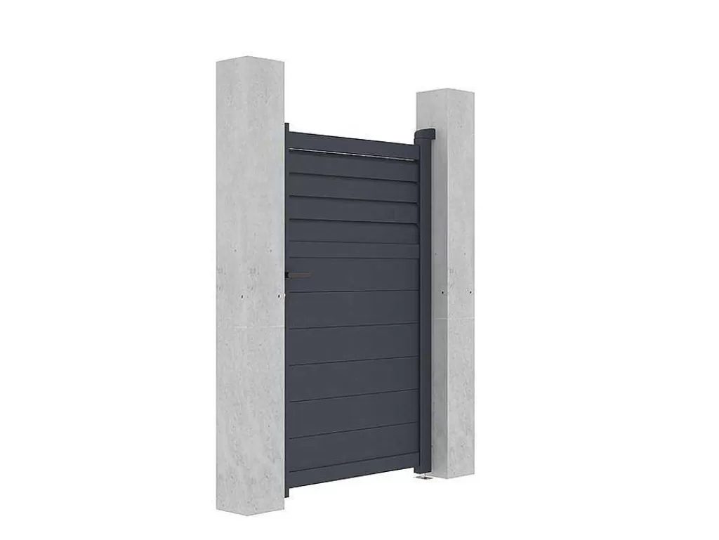 Porta E Portão*EXPERTLAND Porta De Batente Em Aluminio Estilo Persiana De C103 X A166 Cm Cor Antracite - Viazo