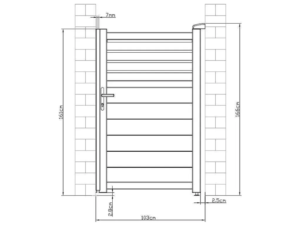 Porta E Portão*EXPERTLAND Porta De Batente Em Aluminio Estilo Persiana De C103 X A166 Cm Cor Antracite - Viazo