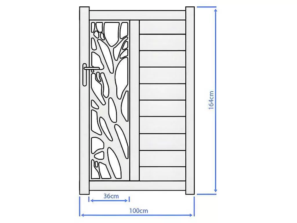 Porta E Portão*EXPERTLAND Porta De Batente Em Aluminio Semiperfurado Com Motivos De L100 X A164 Cm Cor Antracite - Labrit Ii