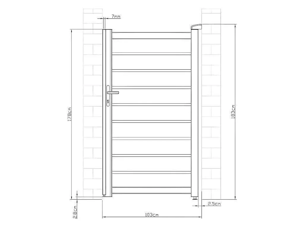 Porta E Portão*EXPERTLAND Porta De Batente Perfurada Antracite Em Aluminio De C100 X A176 Cm - Primo