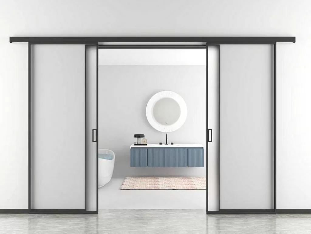 Porta De Correr*Vente-unique Porta De Correr Com Aplique Linci - A. 205 Cm X L. 83 Cm - Vidro Temperado