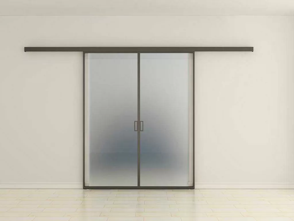 Porta De Correr*Vente-unique Porta De Correr Com Aplique Linci - A. 205 Cm X L. 83 Cm - Vidro Temperado
