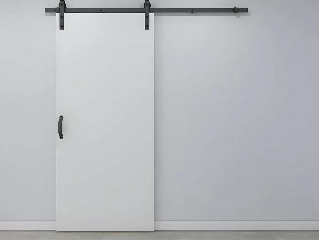 Porta De Correr*Vente-unique Porta De Correr Com Aplique Varin - A. 205 Cm X L. 83 Cm - Mdf + Pvc Branco