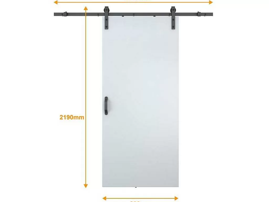 Porta De Correr*Vente-unique Porta De Correr Com Aplique Varin - A. 205 Cm X L. 83 Cm - Mdf + Pvc Branco