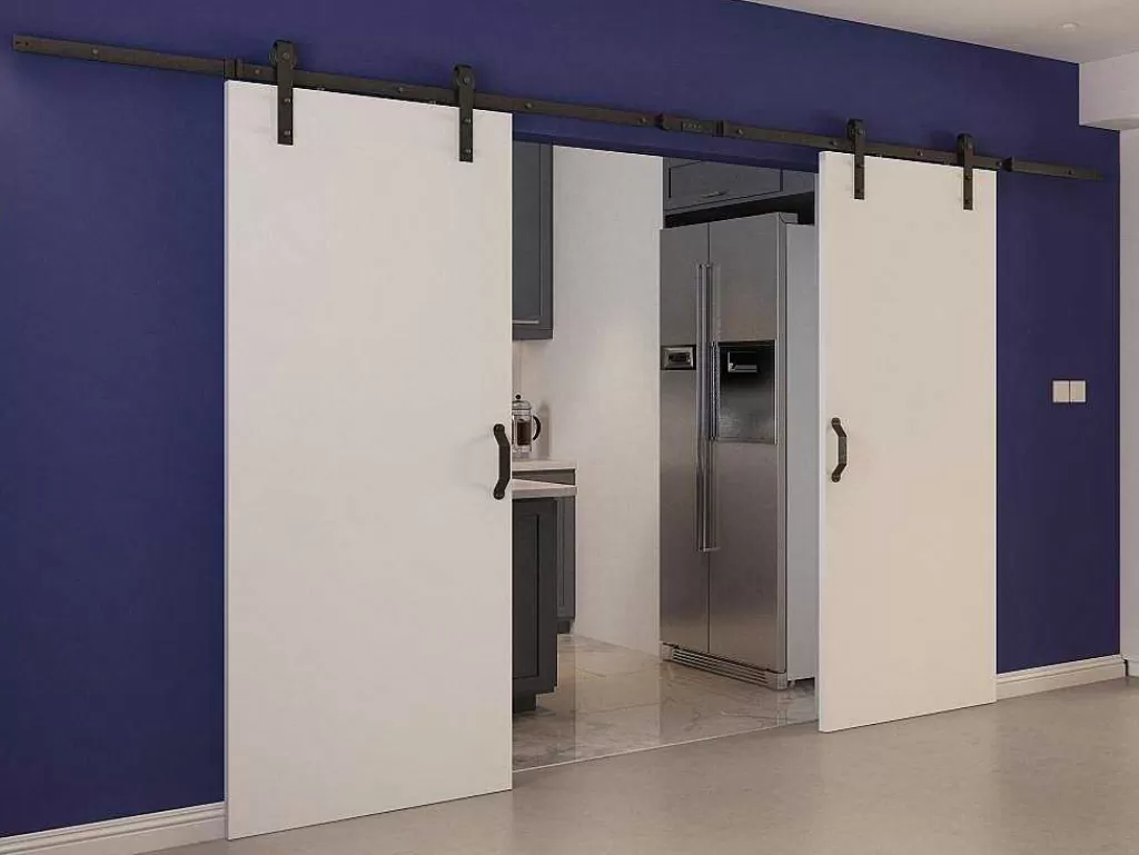 Porta De Correr*Vente-unique Porta De Correr Dupla Em Aplique, 2 X A205 X L83 Cm, Mdf E Pvc Branco - Varin