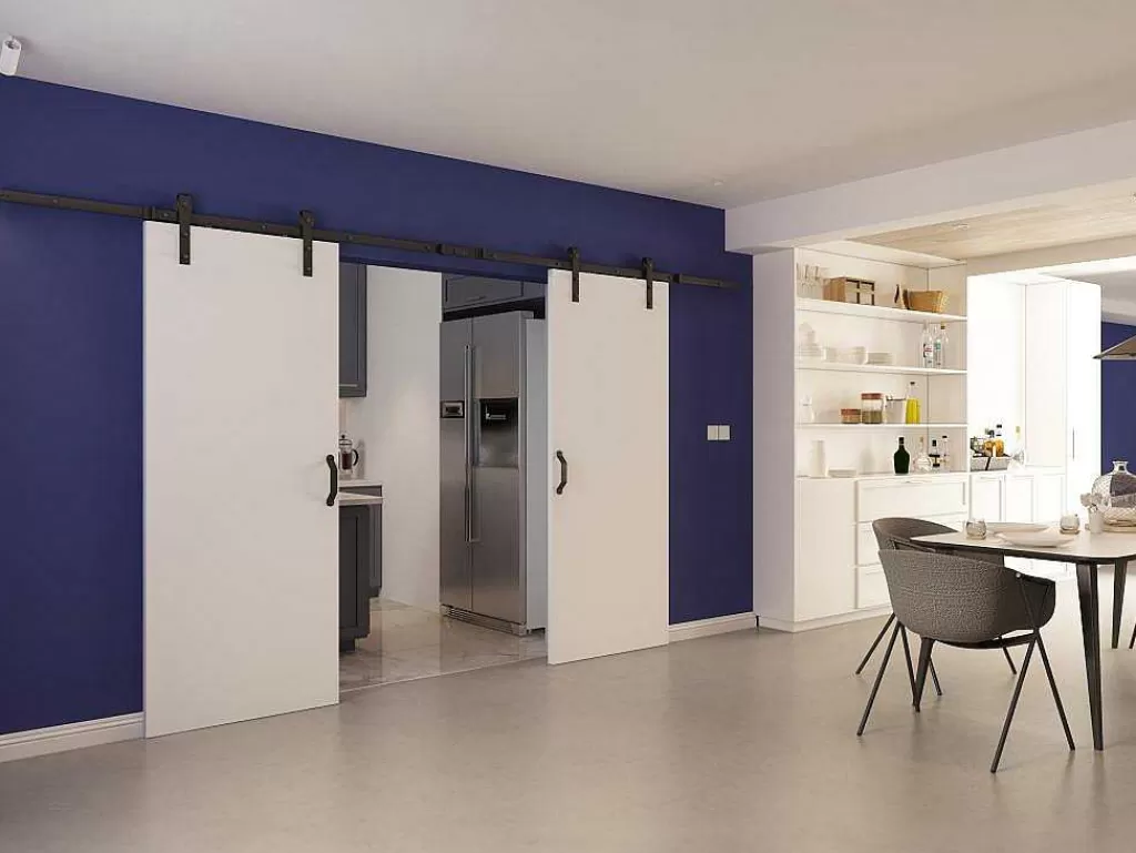 Porta De Correr*Vente-unique Porta De Correr Dupla Em Aplique, 2 X A205 X L83 Cm, Mdf E Pvc Branco - Varin