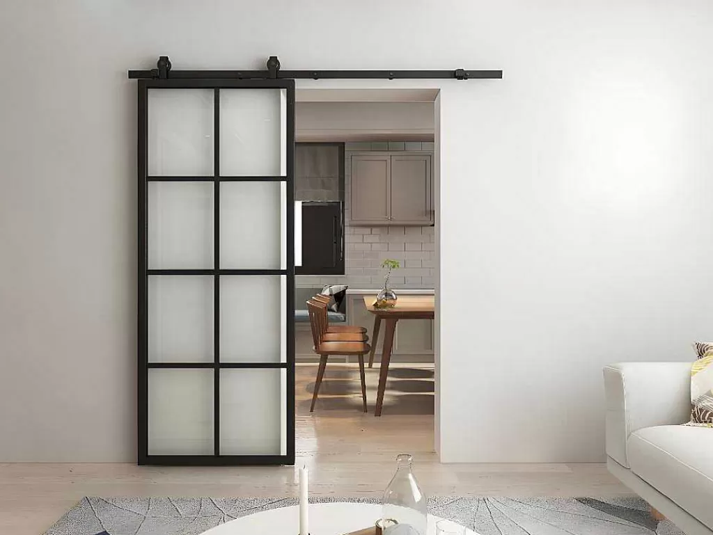 Porta De Correr*Vente-unique Porta De Correr Em Aplique A205 Cm X C83 Cm Em Aluminio E Vidro Temperado - Wilden