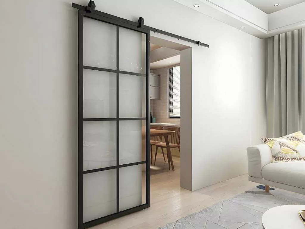 Porta De Correr*Vente-unique Porta De Correr Em Aplique A205 Cm X C83 Cm Em Aluminio E Vidro Temperado - Wilden