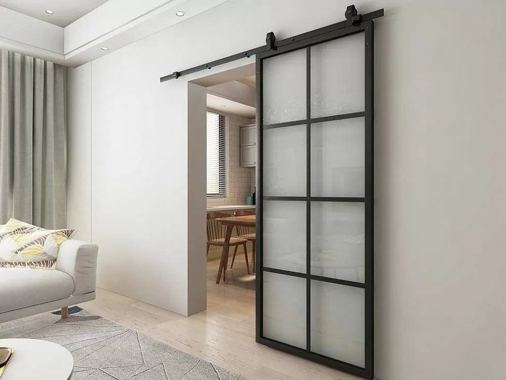 Porta De Correr*Vente-unique Porta De Correr Em Aplique A205 X L83 Cm Aluminio E Vidro Temperado Transparente - Wilden