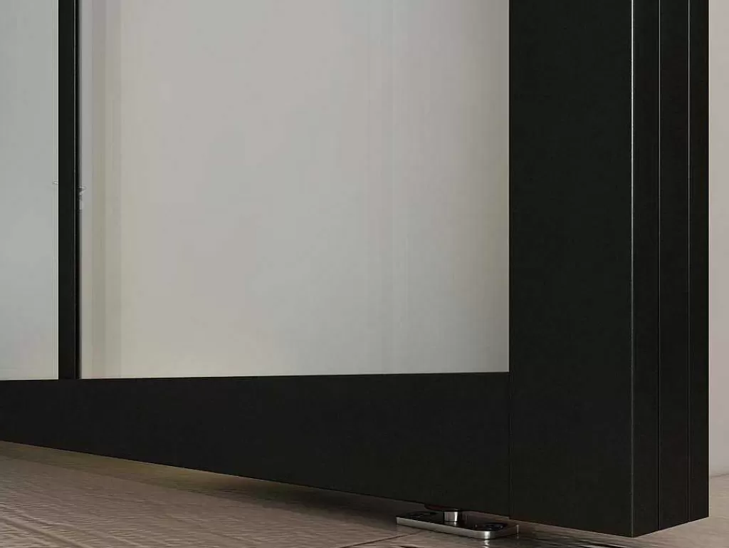 Porta De Correr*Vente-unique Porta De Correr Em Aplique A205 X L83 Cm Aluminio E Vidro Temperado Transparente - Wilden