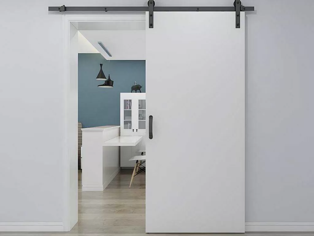 Porta De Correr*Vente-unique Porta De Correr Em Aplique A205Cm X C93Cm Mdf + Pvc Branco - Varin