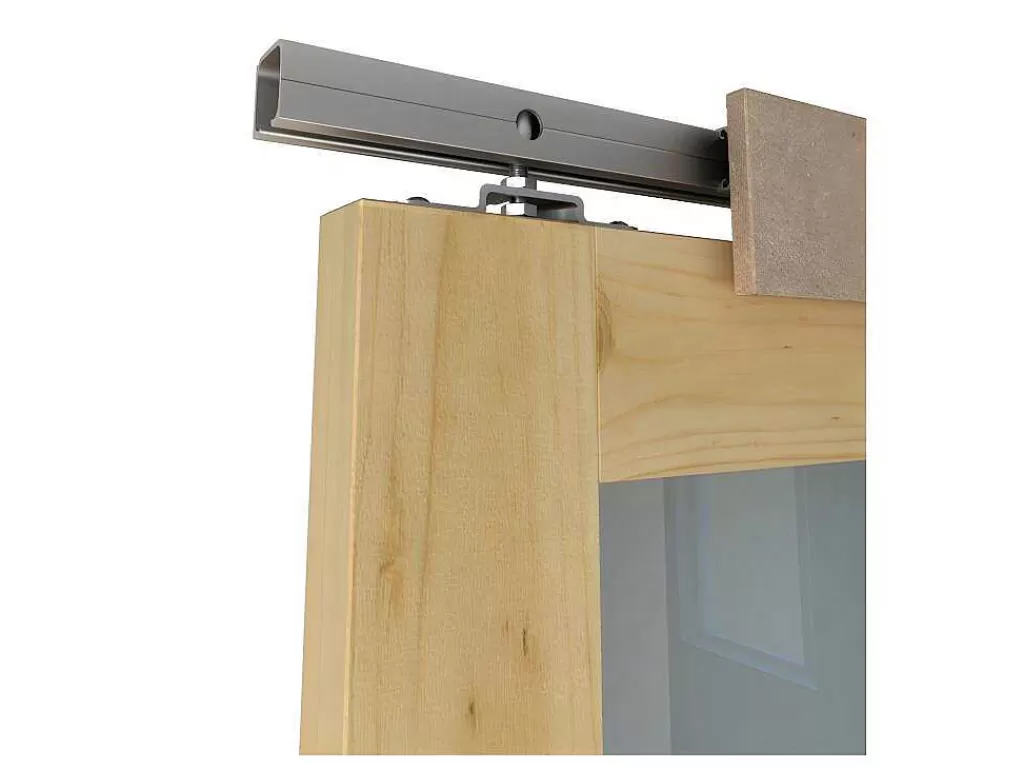 Porta De Correr*Vente-unique Porta De Correr Em Aplique Com 3 Vidros De A205 X C83 Cm Em Mdf Cor Madeira Natural - Acosta