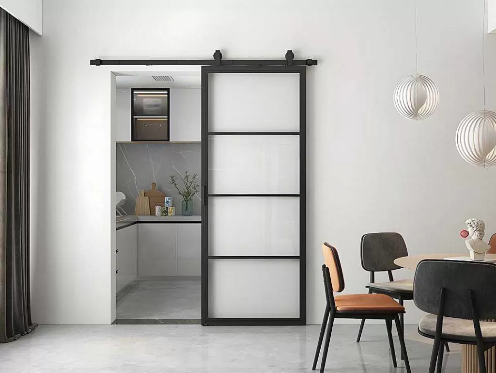 Porta De Correr*Vente-unique Porta De Correr Em Aplique De A205 Cm X L83 Cm Em Vidro Temperado E Aluminio - Sinca