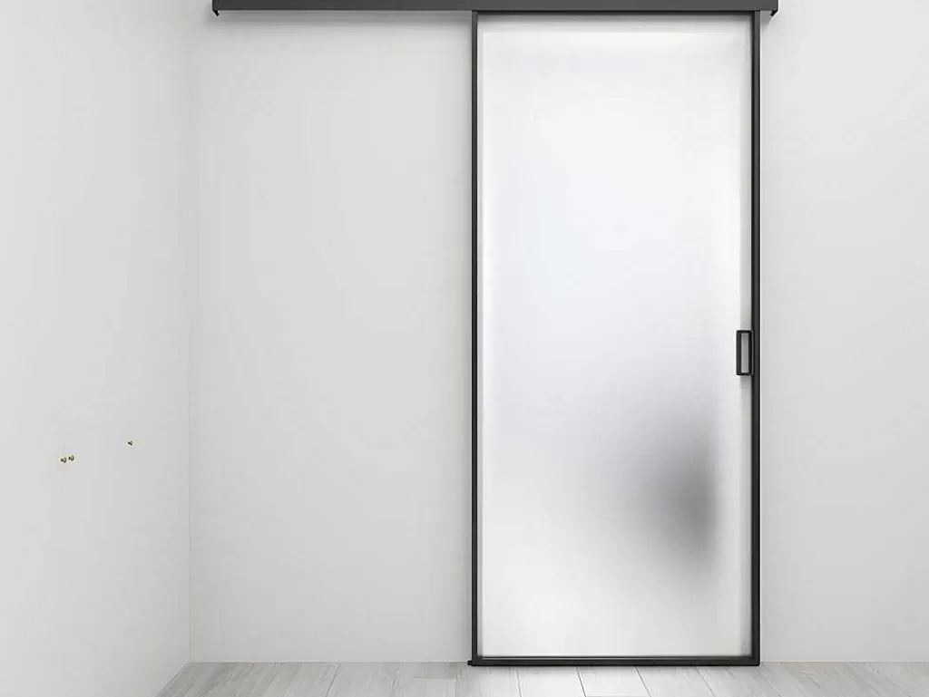 Porta De Correr*Vente-unique Porta De Correr Em Aplique E Vidro Temperado Fosco A205 X L 73 Cm - Linci