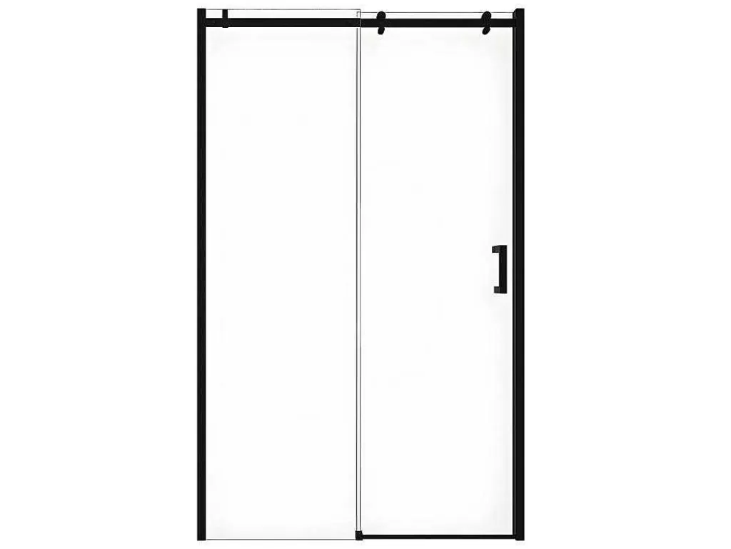 Painel De Duche*Shower & Design Porta De Duche De Correr Com Rodas Preto Mate Estilo Industrial 120 X 195 Cm - Anakao