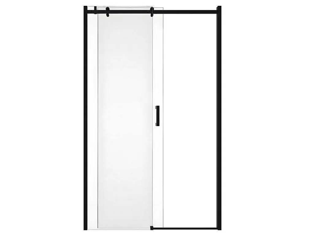Painel De Duche*Shower & Design Porta De Duche De Correr Com Rodas Preto Mate Estilo Industrial 120 X 195 Cm - Anakao