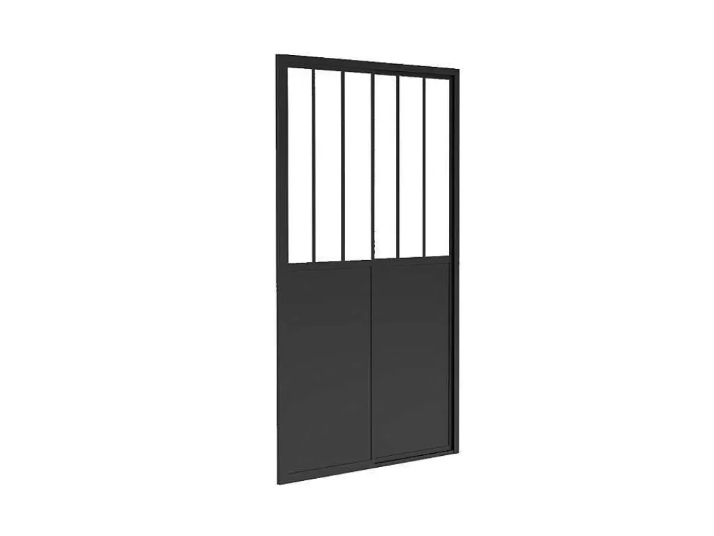 Painel De Duche*Shower & Design Porta De Duche De Correr Preto Mate Estilo Atelier 100 X 195 Cm - Urbanik