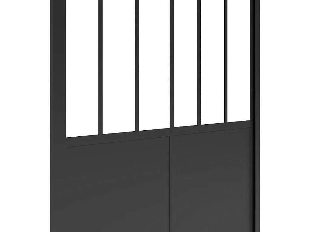 Painel De Duche*Shower & Design Porta De Duche De Correr Preto Mate Estilo Atelier 120 X 195 Cm - Urbanik