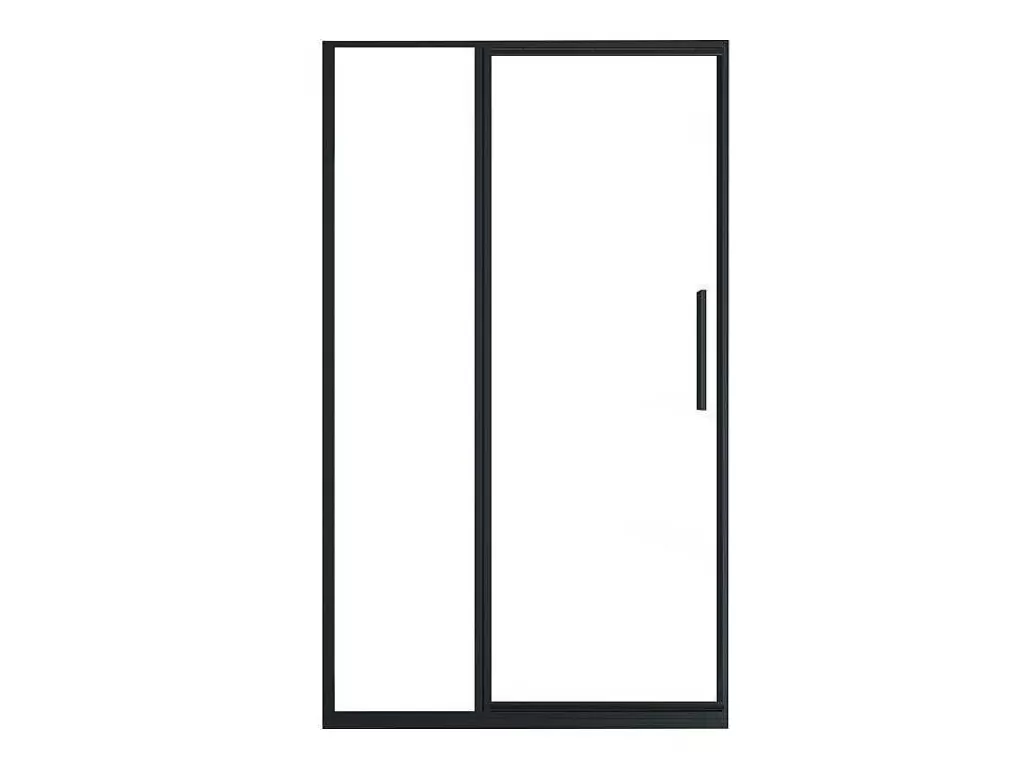 Painel De Duche*Shower & Design Porta De Duche Giratoria Preto Mate Estilo Industrial 120X195 Cm - Toroni