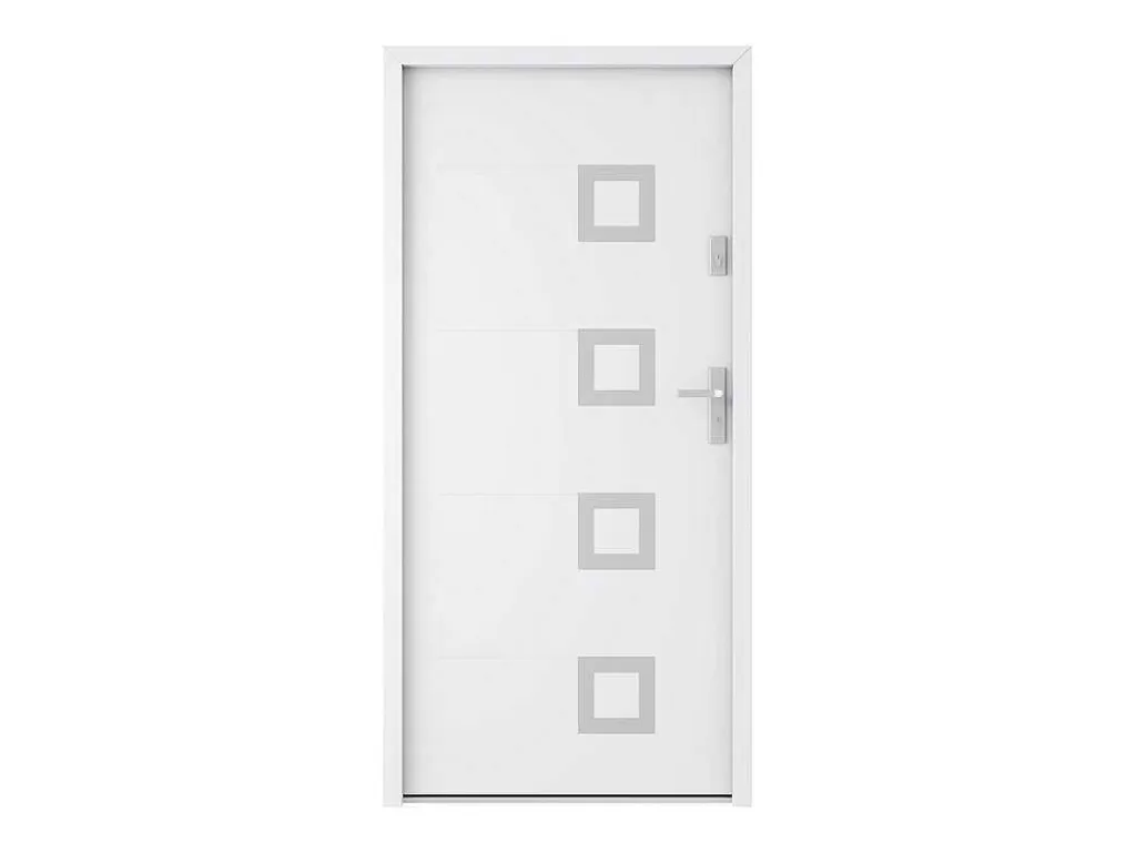 Porta De Entrada*Vente-unique Porta De Entrada Aco Macico E Inox A207 X L100 Cm Branca, Abertura Para A Esquerda - Tifana