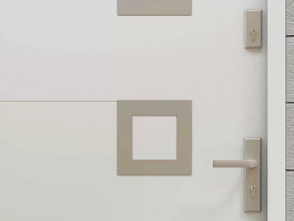 Porta De Entrada*Vente-unique Porta De Entrada Aco Macico E Inox A207 X L100 Cm Branca, Abertura Para A Esquerda - Tifana