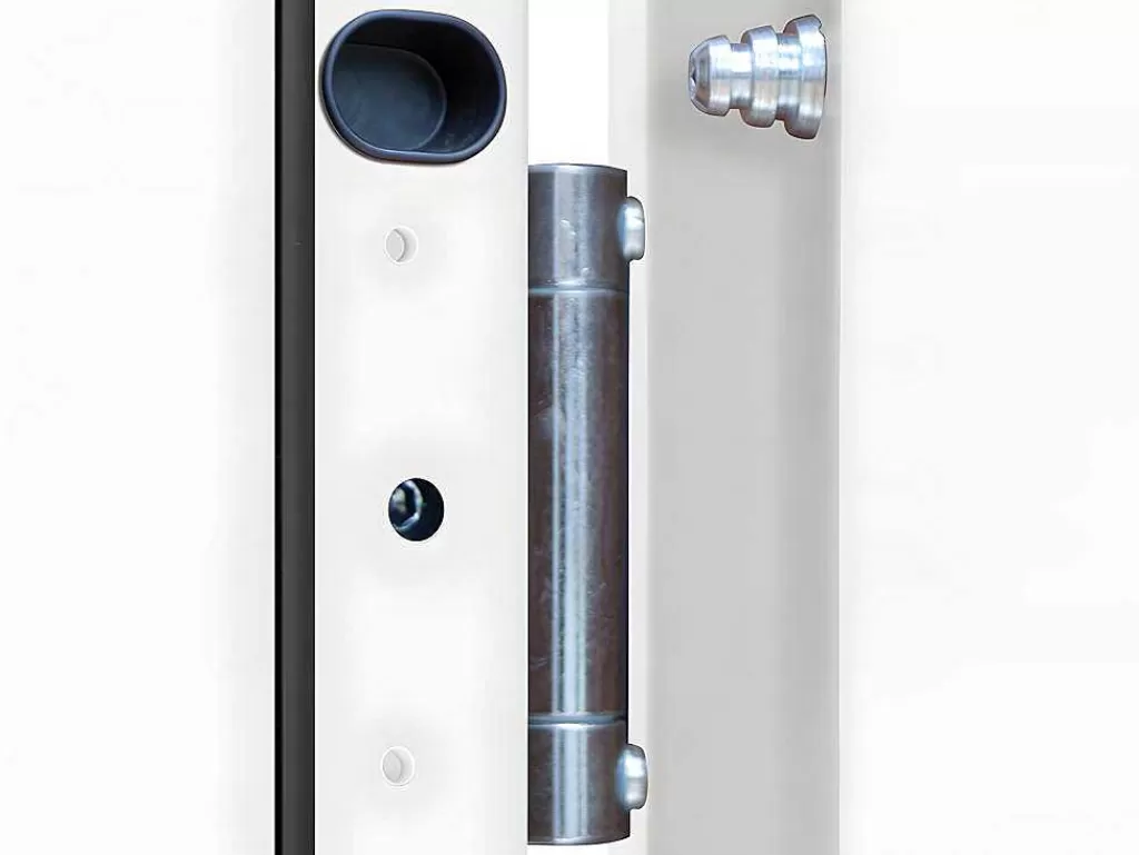 Porta De Entrada*Vente-unique Porta De Entrada Em Aco Envidracado Com Inox De A.207 X L.100 Cm Cor Antracite Com Abertura Para A Direita - Covas