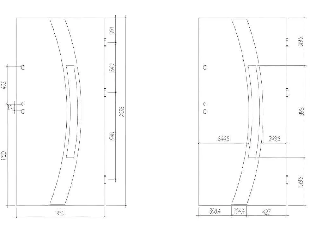 Porta De Entrada*Vente-unique Porta De Entrada Em Aco Envidracado Com Inox De A.207 X L.100 Cm Cor Antracite Com Abertura Para A Esquerda - Trofa