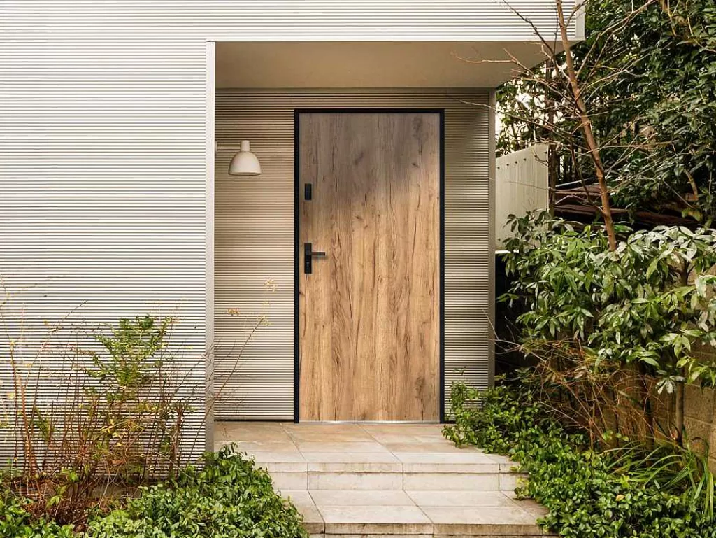 Porta De Entrada*Vente-unique Porta De Entrada Em Aco Macico A207 X L100 Cm Efeito Carvalho, Abertura Para A Direita - Agueda