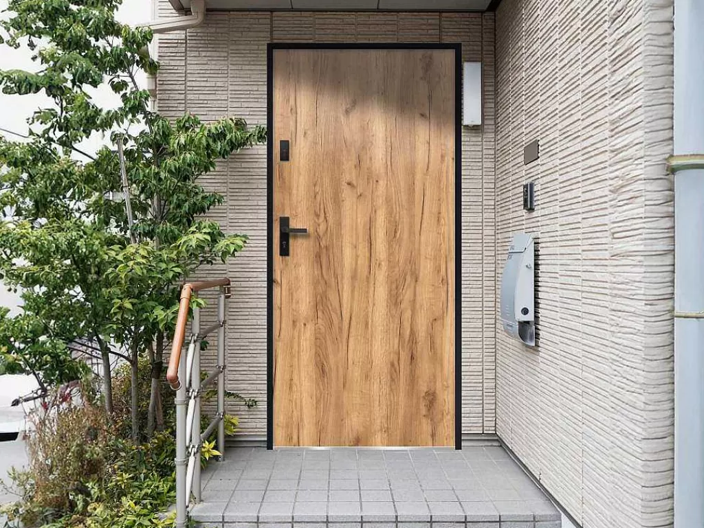 Porta De Entrada*Vente-unique Porta De Entrada Em Aco Macico A207 X L100 Cm Efeito Carvalho, Abertura Para A Direita - Agueda