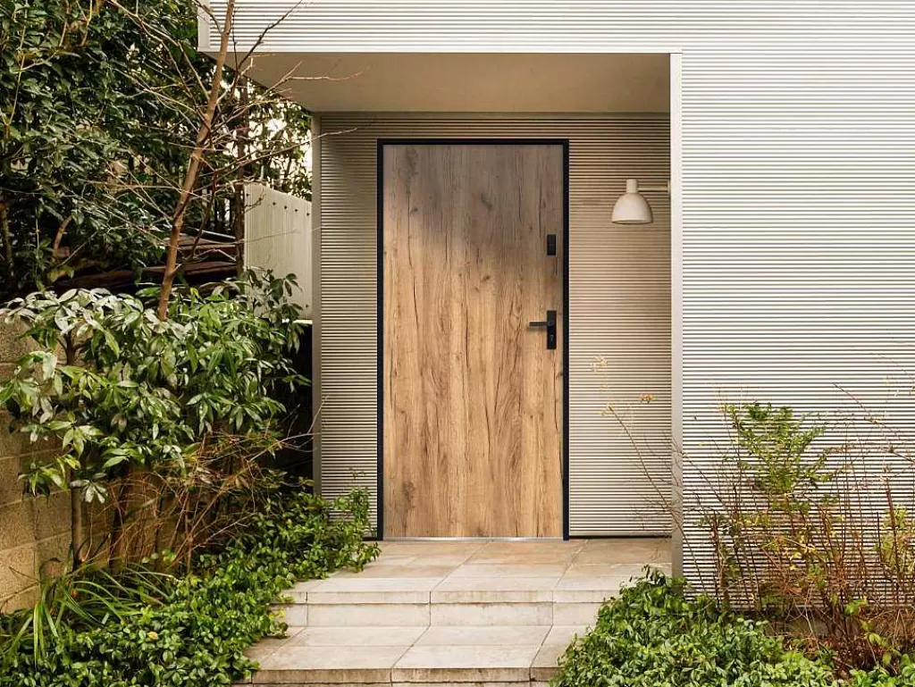 Porta De Entrada*Vente-unique Porta De Entrada Em Aco Macico A207 X L100 Cm Efeito Carvalho, Abertura Para A Esquerda - Agueda
