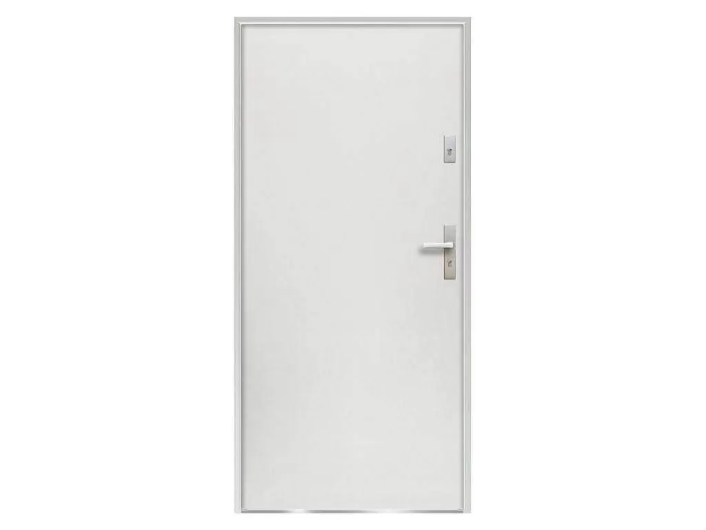 Porta De Entrada*Vente-unique Porta De Entrada Em Aco Macico De A.207 X L.100 Cm Cor Branco Com Abertura Para A Esquerda - Agueda