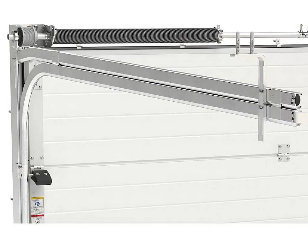 Porta De Garagem*Vente-unique Porta De Garagem Seccionada Efeito Liso Com Porta Central Branco Motorizado - Lavega