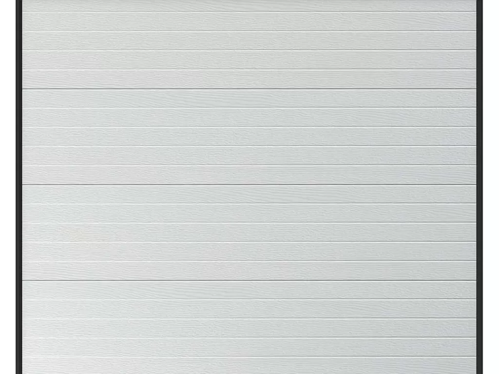 Porta De Garagem*Vente-unique Porta De Garagem Seccionada Efeito Ranhurado Branco Motorizada - Noria