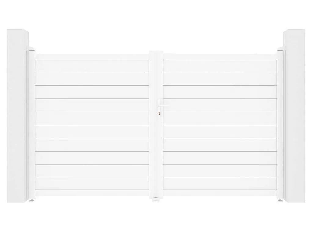 Porta E Portão*EXPERTLAND Portão De Batente Aluminio C305 X A181 Cm Branco - Nazario