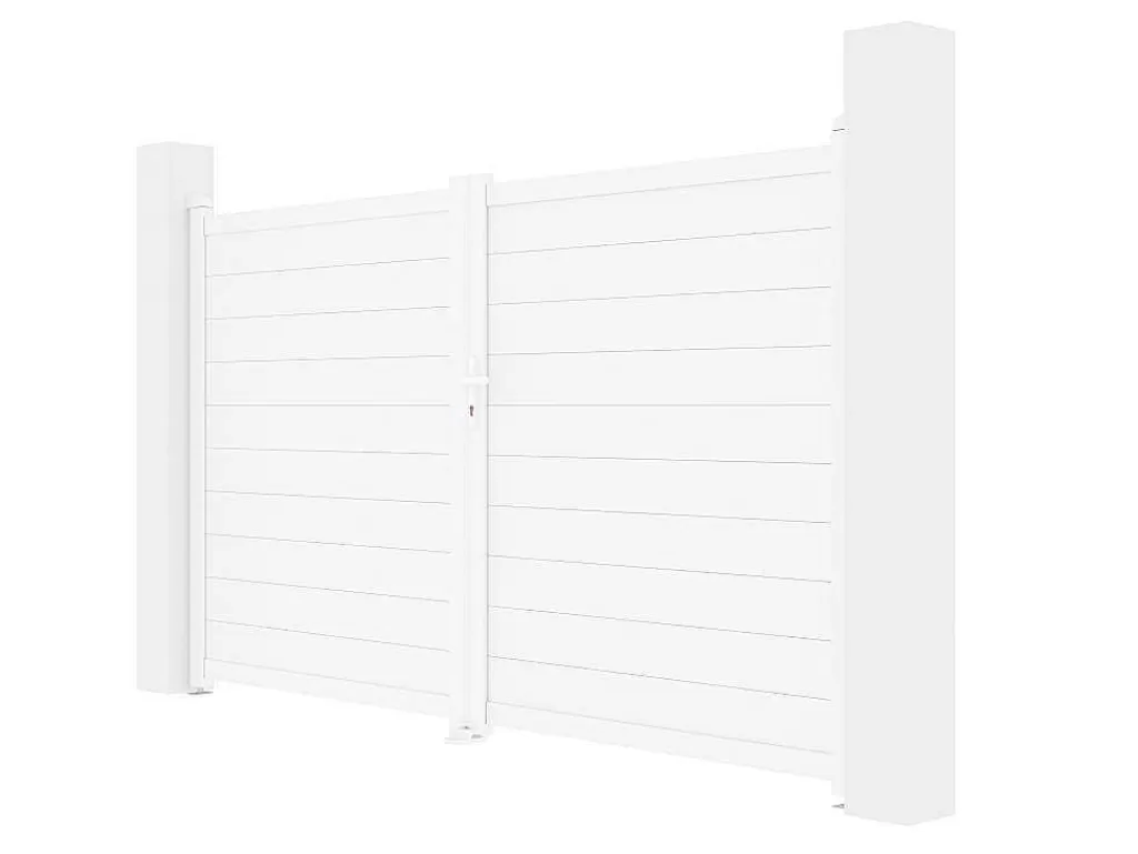 Porta E Portão*EXPERTLAND Portão De Batente Aluminio C305 X A181 Cm Branco - Nazario