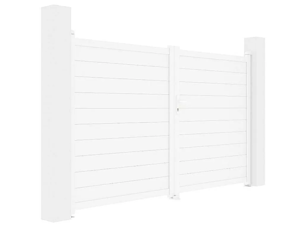 Porta E Portão*EXPERTLAND Portão De Batente Aluminio C305 X A181 Cm Branco - Nazario