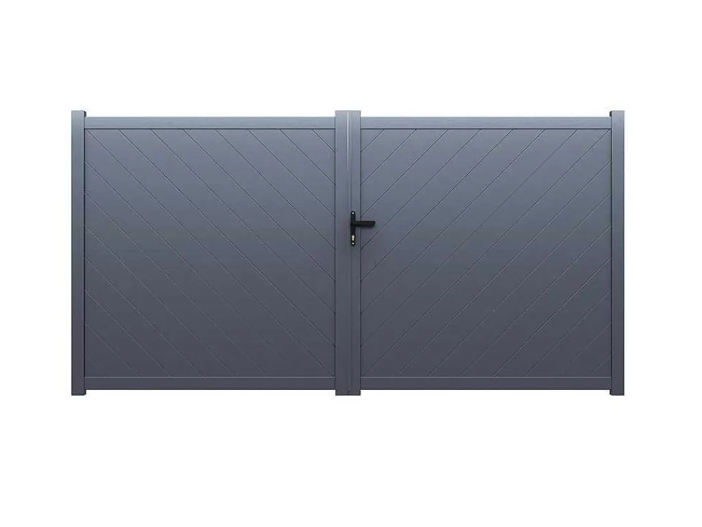 Porta E Portão*EXPERTLAND Portão De Batente Aluminio C350 X A160 Cm Antracite - Zerano